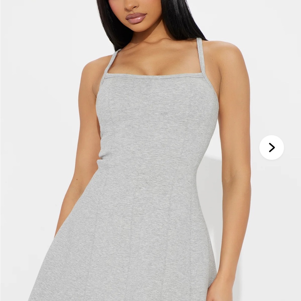 Fashion Nova Strapless Gray Dress